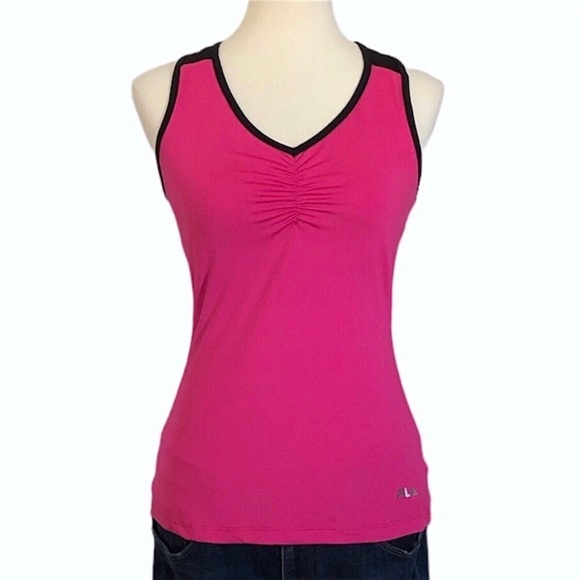 Fila Bright Pink and Black Racerback Workout Top
•Size Medium - Picture 2 of 11